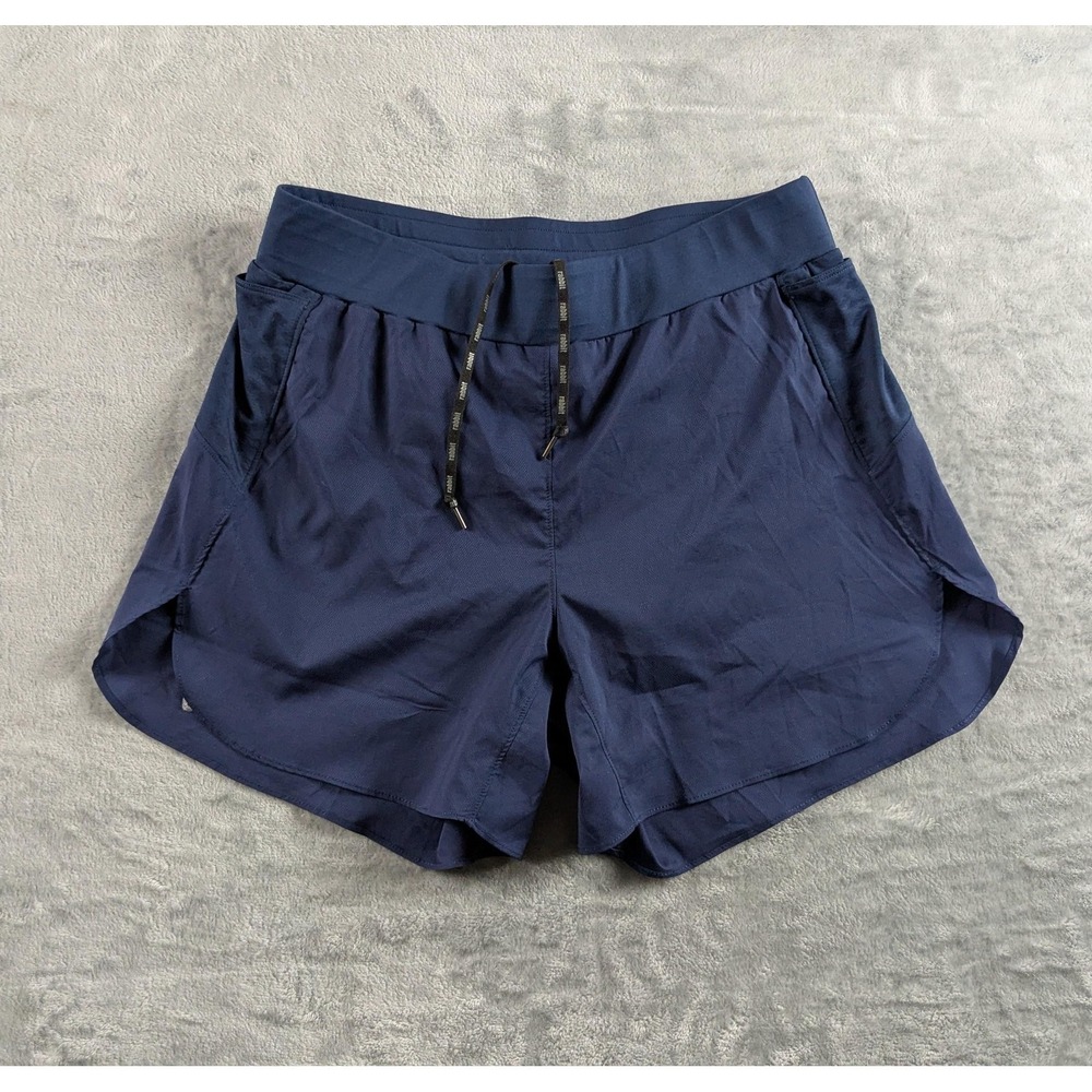 Rabbit Running Shorts Men Medium Blue Lined Drawstring Split 5" Inseam Athletic